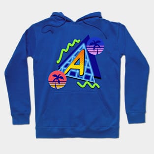 Initial Letter A - 80s Synth Hoodie